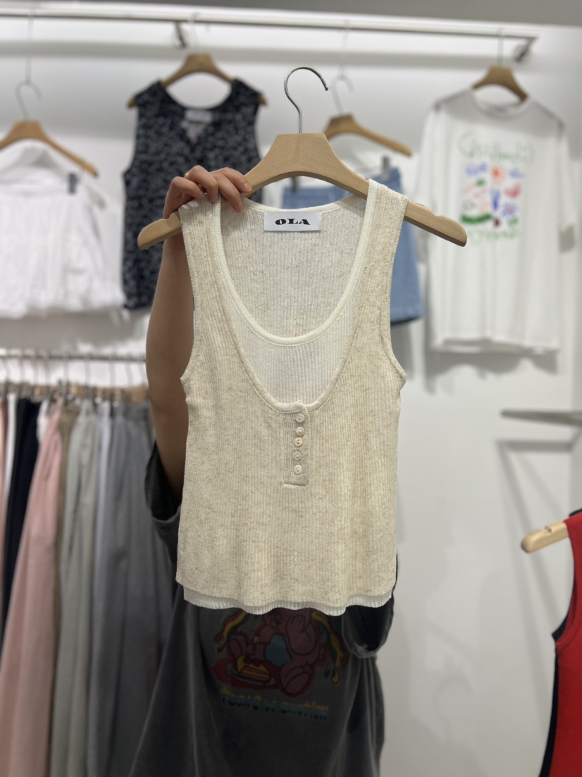 OLA東大門代購女裝新品休閑真品推薦職業時尚人氣25春夏吊帶背心mellor/OLA吊帶/背心圖色1