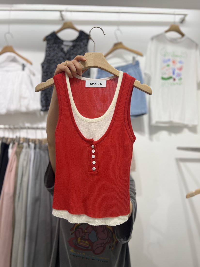 OLA東大門代購女裝新品休閑真品推薦職業時尚人氣25春夏吊帶背心mellor/OLA吊帶/背心圖色2