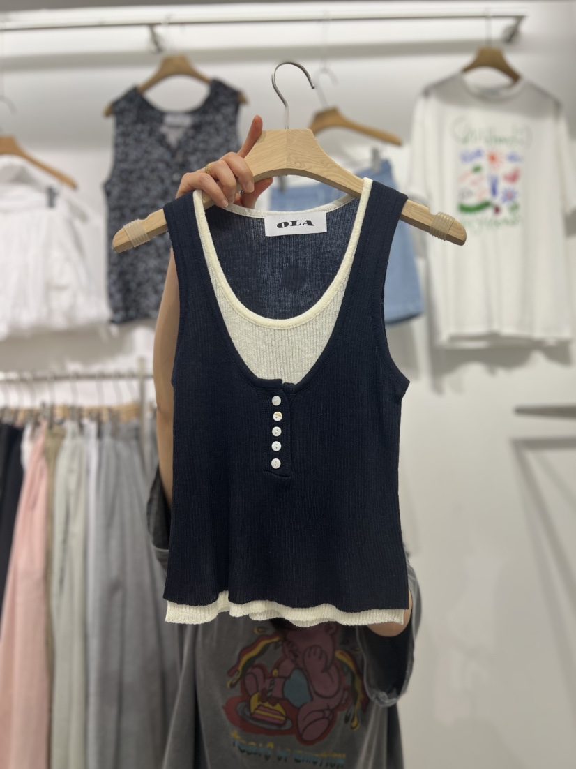 OLA東大門代購女裝新品休閑真品推薦職業時尚人氣25春夏吊帶背心mellor/OLA吊帶/背心圖色3