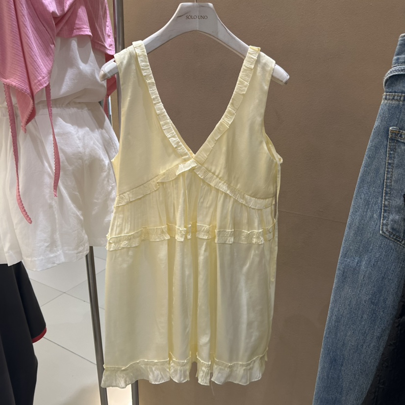 SOLOUNO韓國代購女裝新款休閑人氣時尚熱賣真品連衣裙荷葉邊SOLOUNO連衣裙圖色1