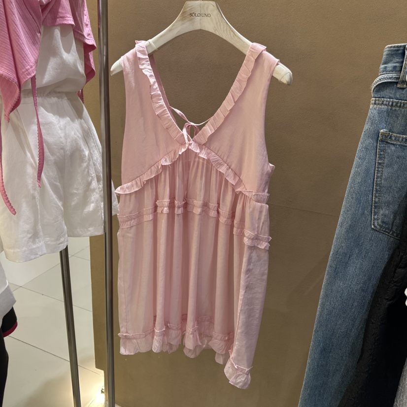 SOLOUNO韓國代購女裝新款休閑人氣時尚熱賣真品連衣裙荷葉邊SOLOUNO連衣裙圖色3