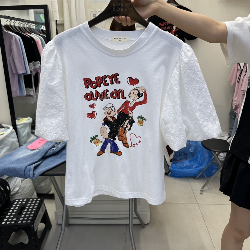 BORA BORA韓國直郵女裝新款25春夏真品職業時尚人氣休閑T恤BORA BORAT恤圖色1