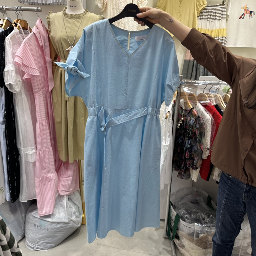 BIKINI韓國直郵女士新品休閑真品推薦時尚熱賣連衣裙亞麻布BIKINI連衣裙圖色3