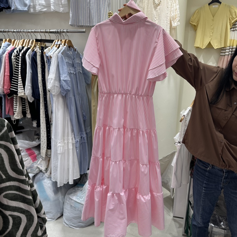 BIKINI東大門實拍女士新品時尚休閑真品熱賣推薦連衣裙含腰帶BIKINI連衣裙