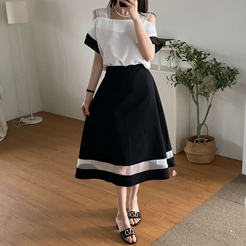 BLUE RIBBON韓國代購女裝新款25春夏真品時尚職業襯衫蕾絲衫BLUE RIBBON襯衫/蕾絲衫