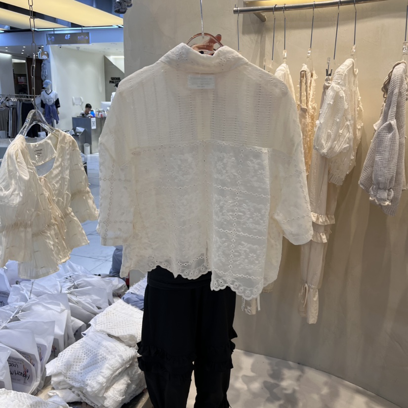 ECHOPARTY韓國代購女士新品人氣真品25春夏時尚熱賣襯衫蕾絲衫ECHOPARTY襯衫/蕾絲衫