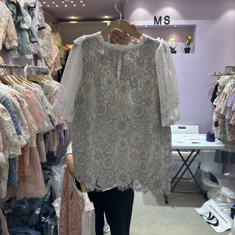 MS韓國直郵女士新品推薦人氣25春夏時尚真品熱賣襯衫蕾絲衫MS襯衫/蕾絲衫