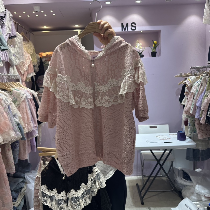 MS韓國代購女士新品時尚真品25春夏職業休閑熱賣襯衫蕾絲衫MS襯衫/蕾絲衫圖色2