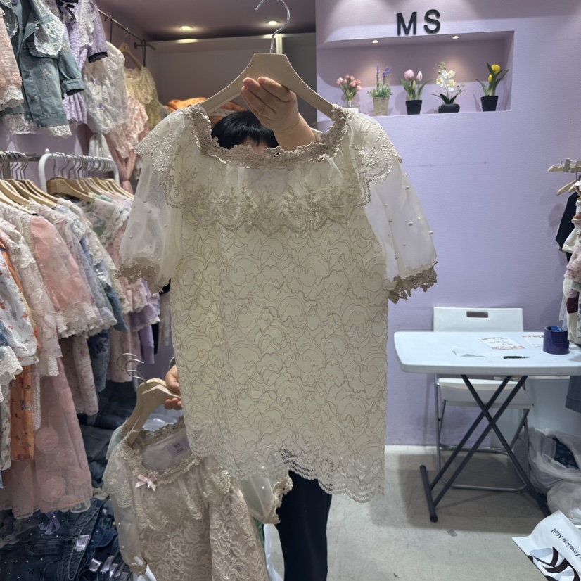 MS東大門實拍女裝新品休閑熱賣真品人氣推薦時尚襯衫蕾絲衫MS襯衫/蕾絲衫