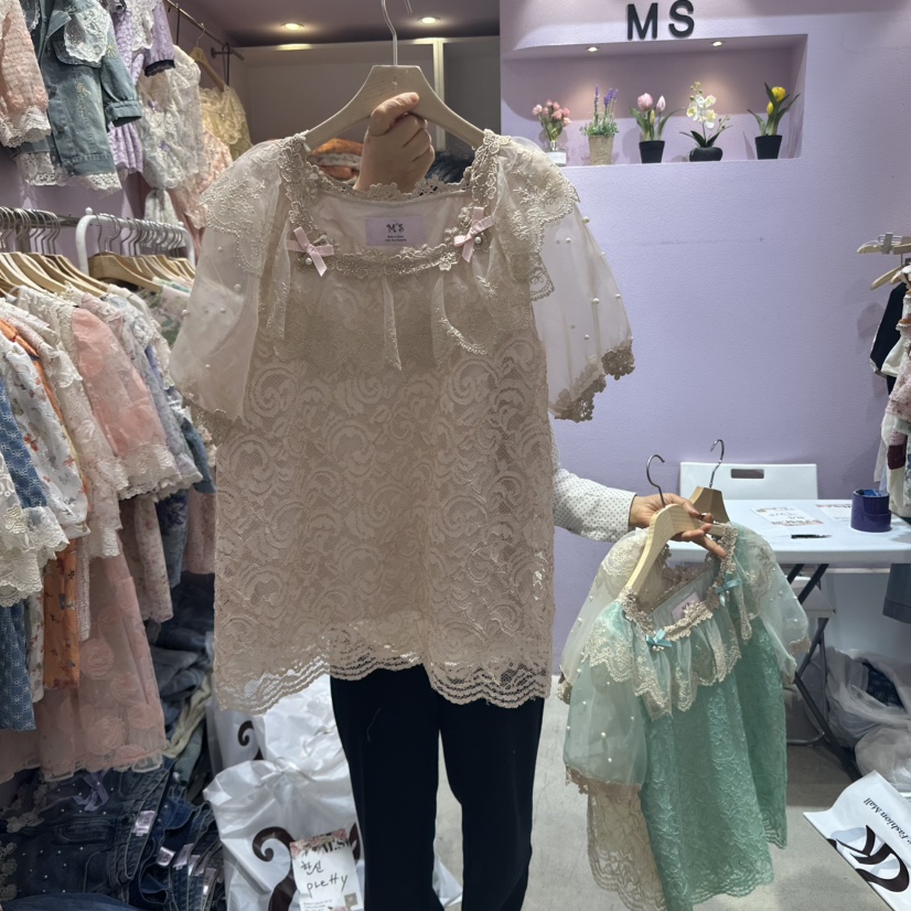 MS東大門實拍女裝新品休閑熱賣真品人氣推薦時尚襯衫蕾絲衫MS襯衫/蕾絲衫