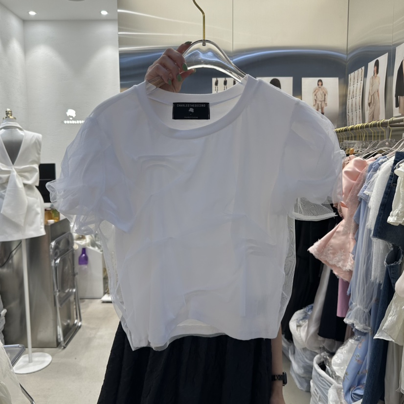 CHARLES THE SECOND韓國代購女裝新品推薦熱賣25春夏職業T恤CHARLES THE SECOND/CHEAP-CHICT恤圖色2