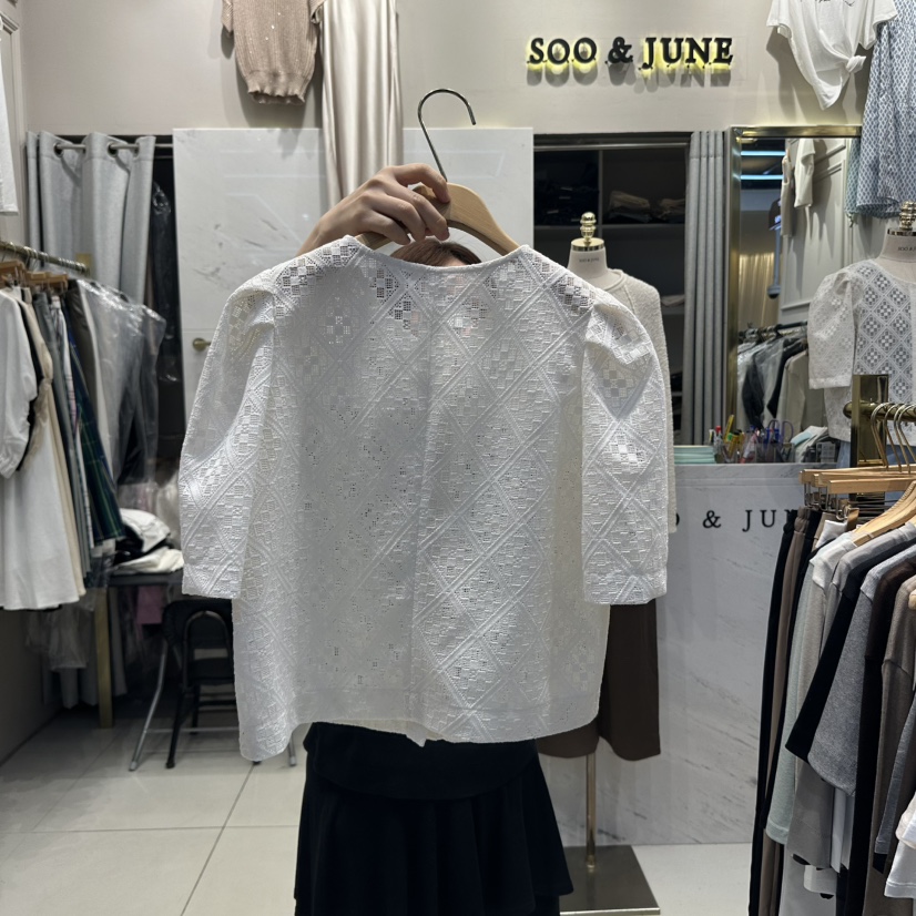 SOO JUNE韓國直郵女士新款真品25春夏人氣職業夾克蕾絲開衫SOO JUNE夾克