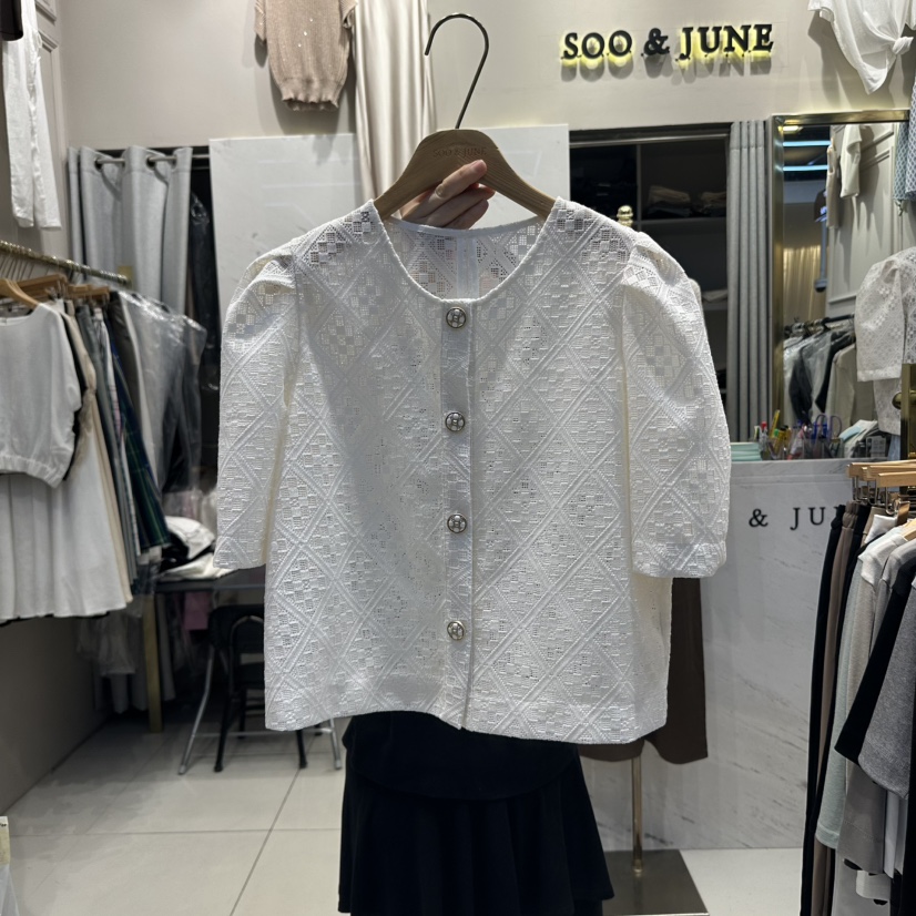 SOO JUNE韓國直郵女士新款真品25春夏人氣職業夾克蕾絲開衫SOO JUNE夾克圖色1