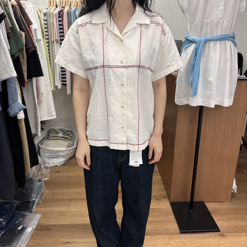 ROMANTICIZE東大門實拍女裝新款熱賣25春夏人氣襯衫蕾絲衫亞麻ROMANTICIZE襯衫/蕾絲衫圖色1