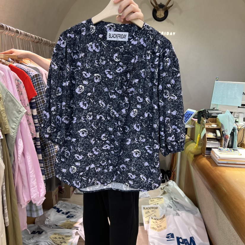 BLACKFRIDAY東大門代購女士新款職業真品休閑25春夏襯衫蕾絲衫BLACK FRIDAY襯衫/蕾絲衫圖色2