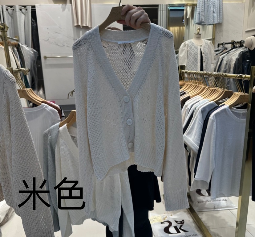 SOO JUNE韓國直郵女士新品職業休閑推薦人氣針織衫亞麻開衫SOO JUNE針織衫圖色5