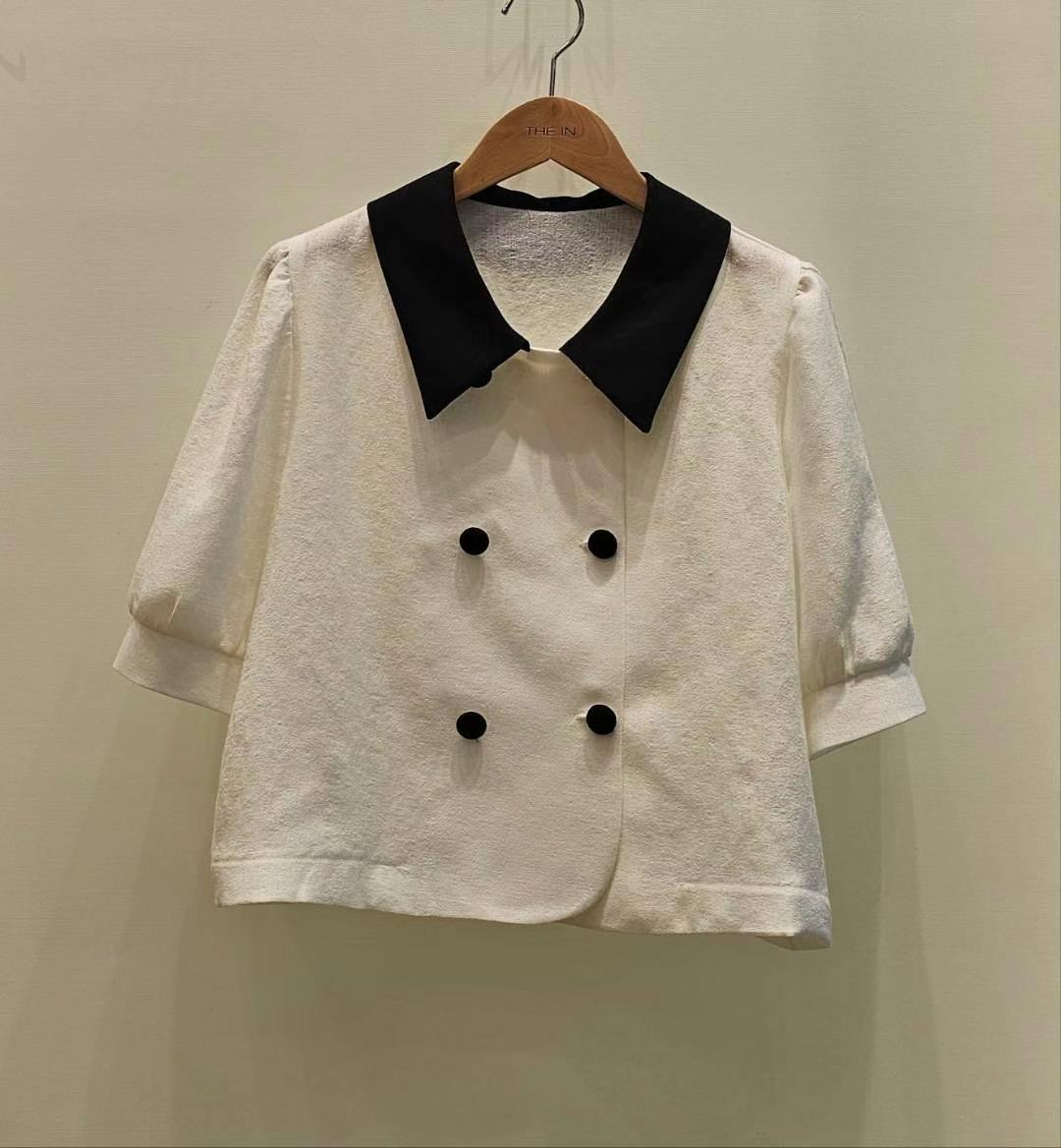 THE IN-더인-T韓國直郵女裝新品25春夏推薦襯衫蕾絲衫褶皺THE IN襯衫/蕾絲衫圖色3
