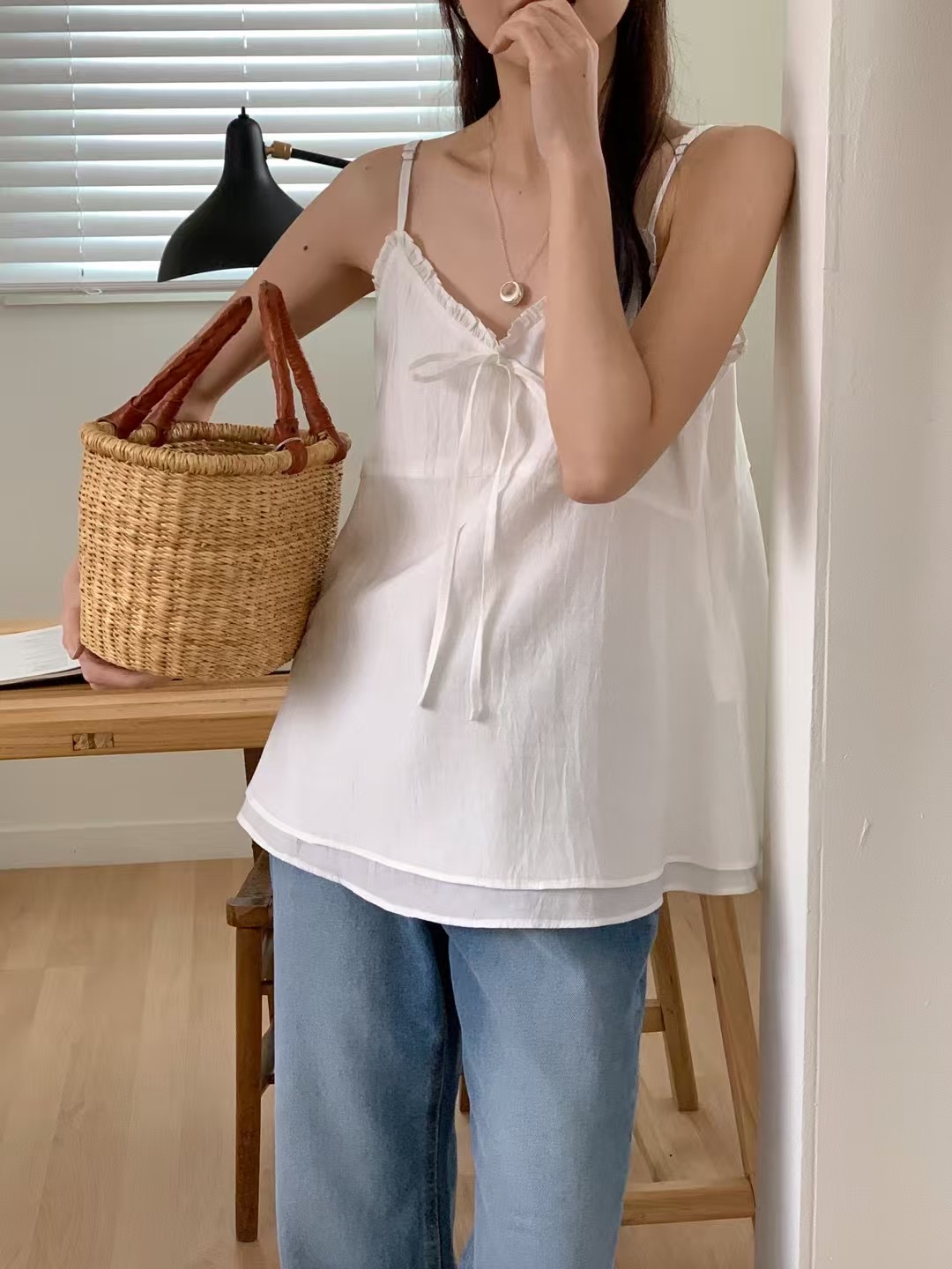 DEAR.FOREST韓國直郵女士新款25春夏真品職業時尚吊帶背心DEAR.FOREST吊帶/背心