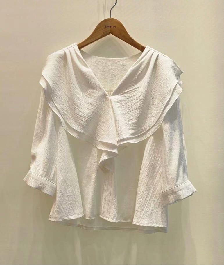 THE IN-더인-T東大門代購女裝新品職業襯衫蕾絲衫荷葉邊THE IN襯衫/蕾絲衫圖色1