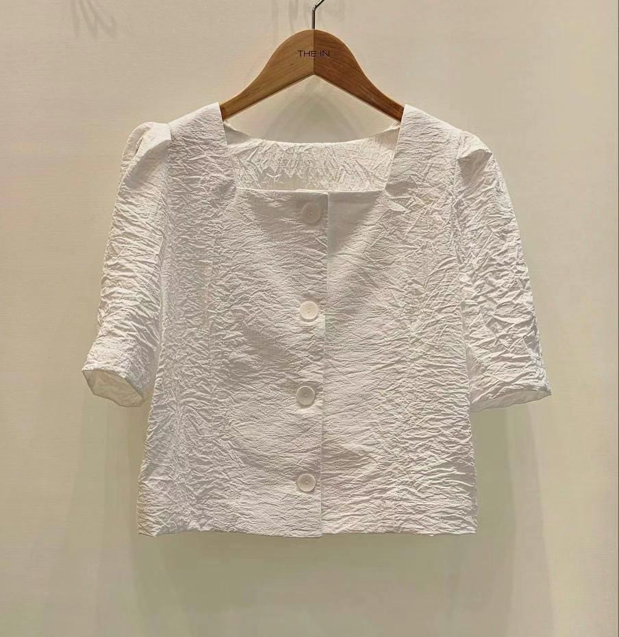 THE IN-더인-T韓國代購女士新品25春夏人氣時尚襯衫蕾絲衫THE IN襯衫/蕾絲衫圖色2