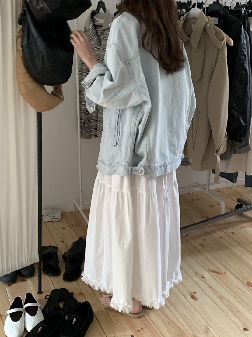 LOGARDEN東大門實拍女裝新品25春夏人氣真品時尚長裙荷葉邊LO GARDEN長裙