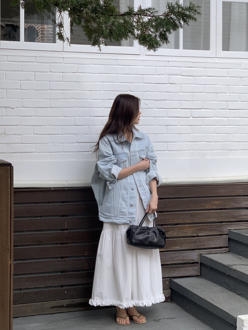 LOGARDEN東大門實拍女裝新品25春夏人氣真品時尚長裙荷葉邊LO GARDEN長裙