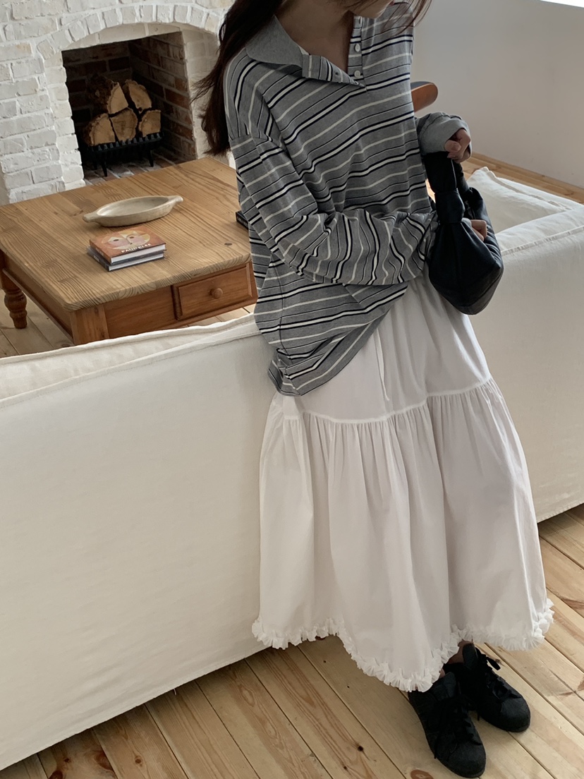 LOGARDEN東大門實拍女裝新品25春夏人氣真品時尚長裙荷葉邊LO GARDEN長裙