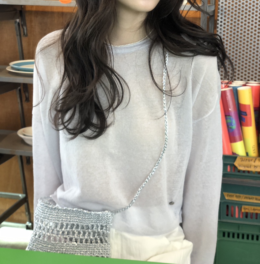 ERUME韓國直郵女裝新款休閑真品職業25春夏針織衫亞麻布柔軟ERUME針織衫