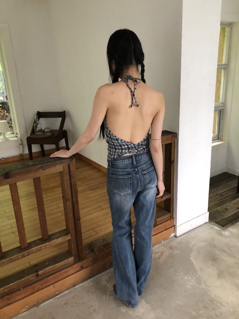 FLASH東大門實拍女裝新款推薦休閑人氣職業熱賣牛仔褲破洞喇叭FLASH牛仔褲