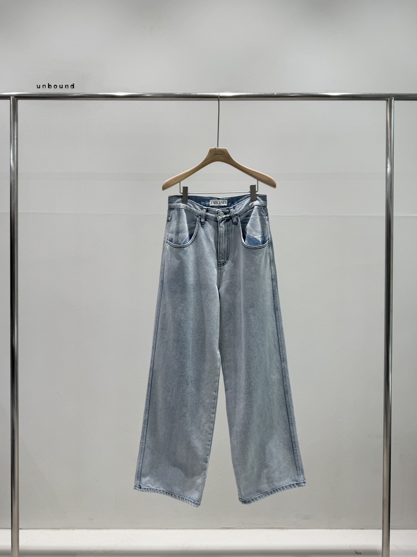 UNBOUND韓國直郵女士新品休閑真品熱賣25春夏職業推薦牛仔褲UNBOUND牛仔褲