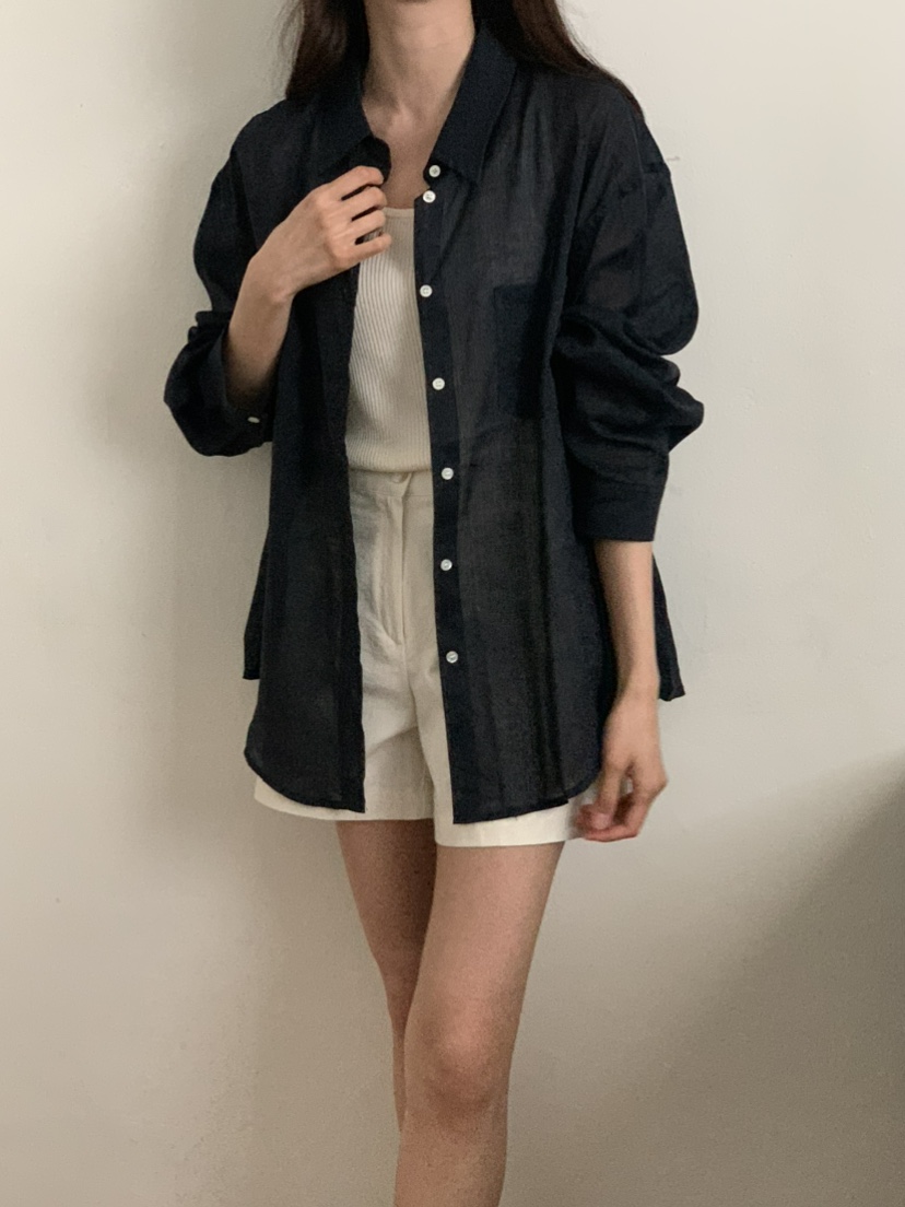 NOTICE韓國代購女裝新款職業休閑25春夏時尚襯衫蕾絲衫亞麻NOTICE襯衫/蕾絲衫