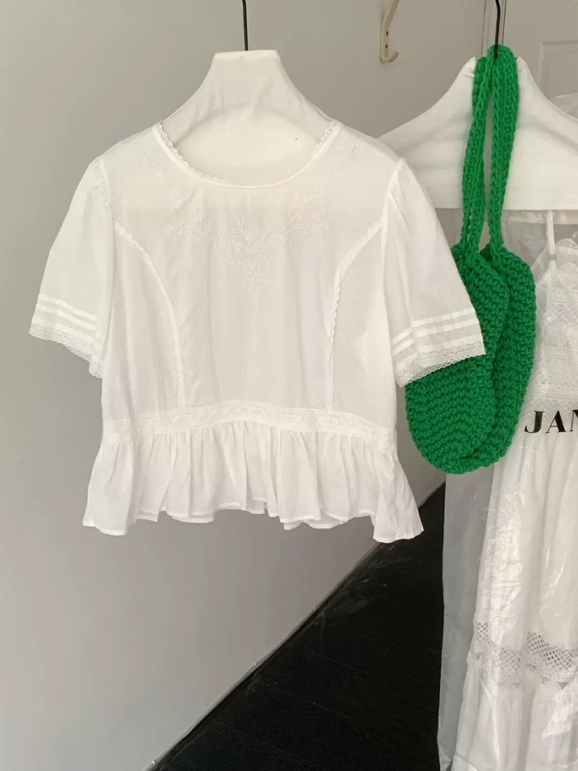 STRAWBERRY韓國代購女裝新款休閑25春夏人氣時尚襯衫蕾絲衫STRAWBERRY襯衫/蕾絲衫