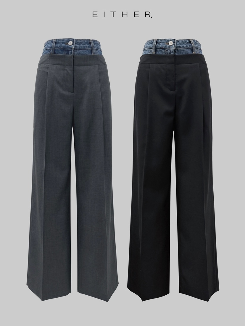 EITHER韓國直郵女裝新品25春夏人氣真品時尚職業熱賣休閑褲EITHER休閑褲