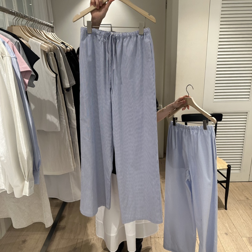 MONIQUE韓國直郵女士新品休閑25春夏真品熱賣人氣休閑褲條紋MONIQUE休閑褲圖色2
