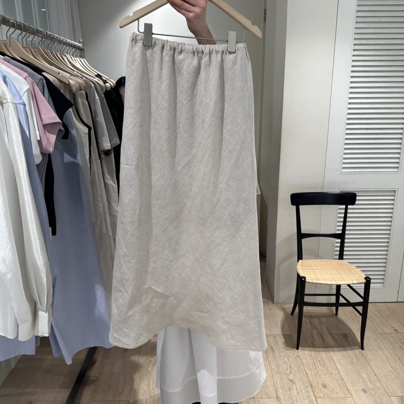 MONIQUE韓國代購女裝新品真品人氣25春夏推薦休閑長裙亞麻布MONIQUE長裙