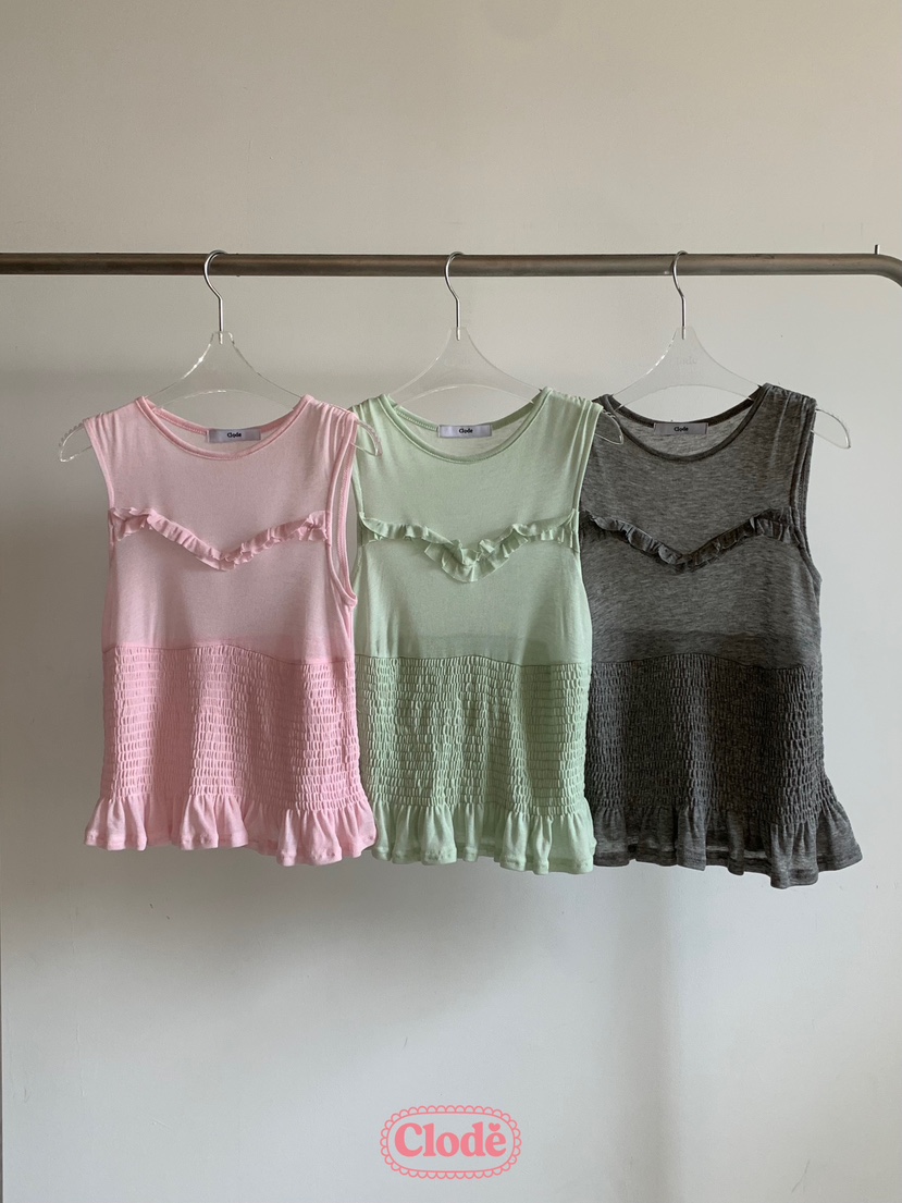 CLODE東大門實拍女裝新品時尚真品職業25春夏吊帶背心荷葉邊CLODE吊帶/背心