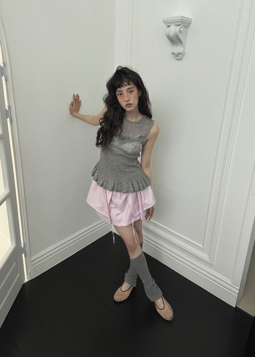 CLODE東大門實拍女裝新品時尚真品職業25春夏吊帶背心荷葉邊CLODE吊帶/背心