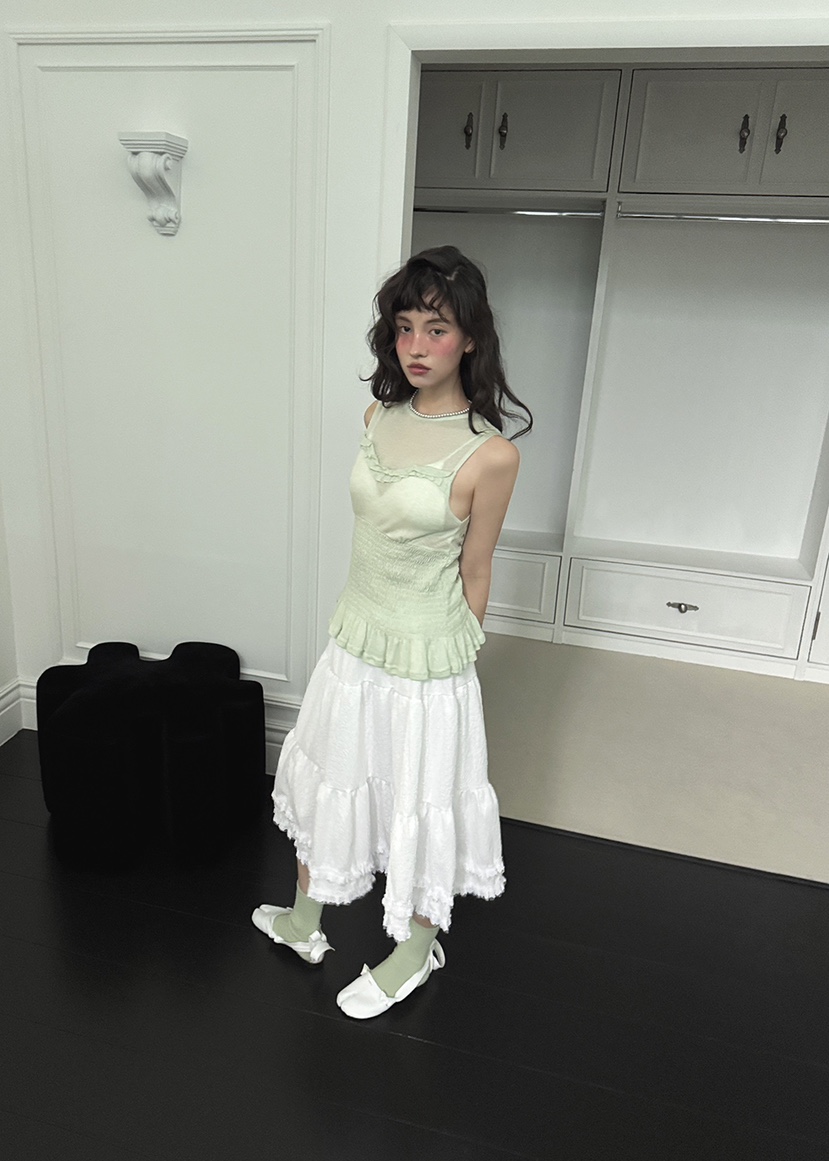 CLODE東大門實拍女裝新品時尚真品職業25春夏吊帶背心荷葉邊CLODE吊帶/背心