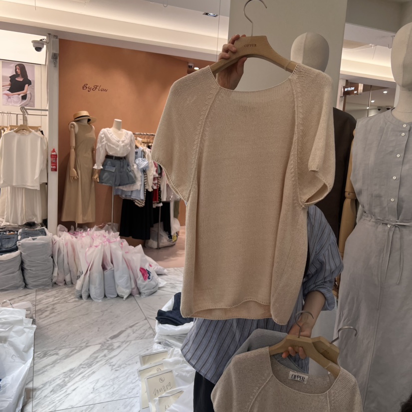OP PER韓國代購女裝新品真品25春夏職業推薦熱賣休閑針織衫OPPER-simplebeige針織衫圖色2