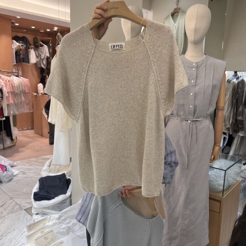 OP PER韓國代購女裝新品真品25春夏職業推薦熱賣休閑針織衫OPPER-simplebeige針織衫圖色3