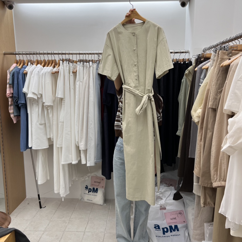 DRESS ROOM韓國代購女士新款休閑人氣真品職業推薦連衣裙棉質DRESS ROOM連衣裙