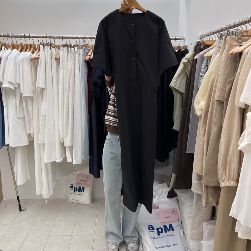 DRESS ROOM韓國代購女士新款休閑人氣真品職業推薦連衣裙棉質DRESS ROOM連衣裙圖色2