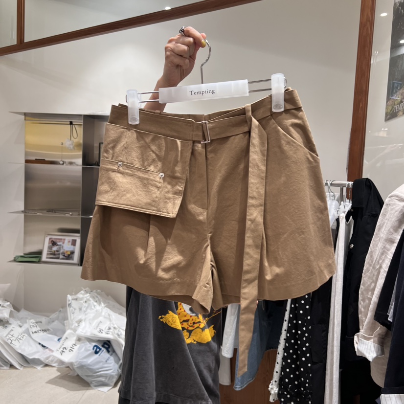 TEMPTING東大門代購女裝新品25春夏熱賣人氣真品短褲含腰帶TEMPTING短褲