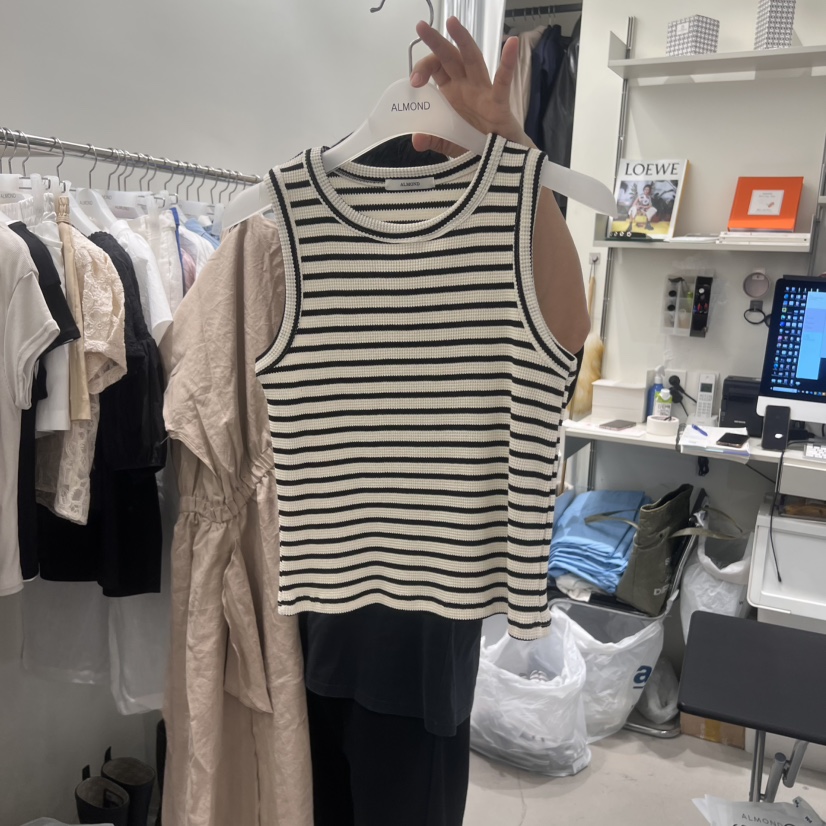 ALMOND韓國直郵女士新品熱賣職業推薦真品休閑25春夏吊帶背心ALMOND吊帶/背心圖色2