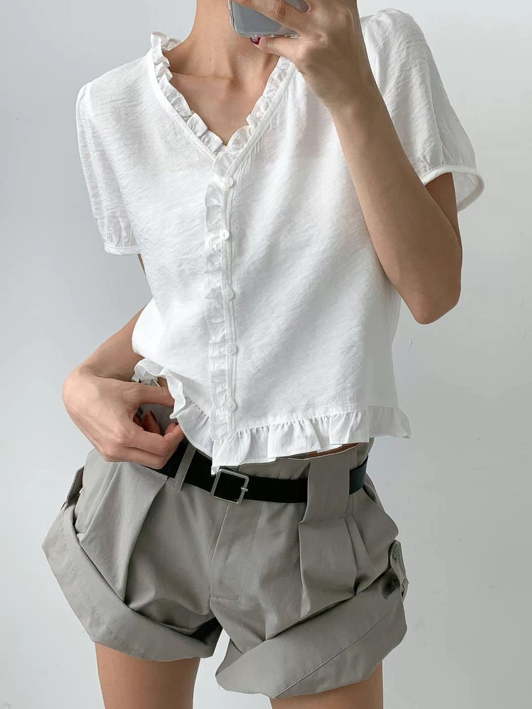 J ME韓國直郵女士新款職業時尚真品25春夏熱賣休閑襯衫蕾絲衫J ME襯衫/蕾絲衫