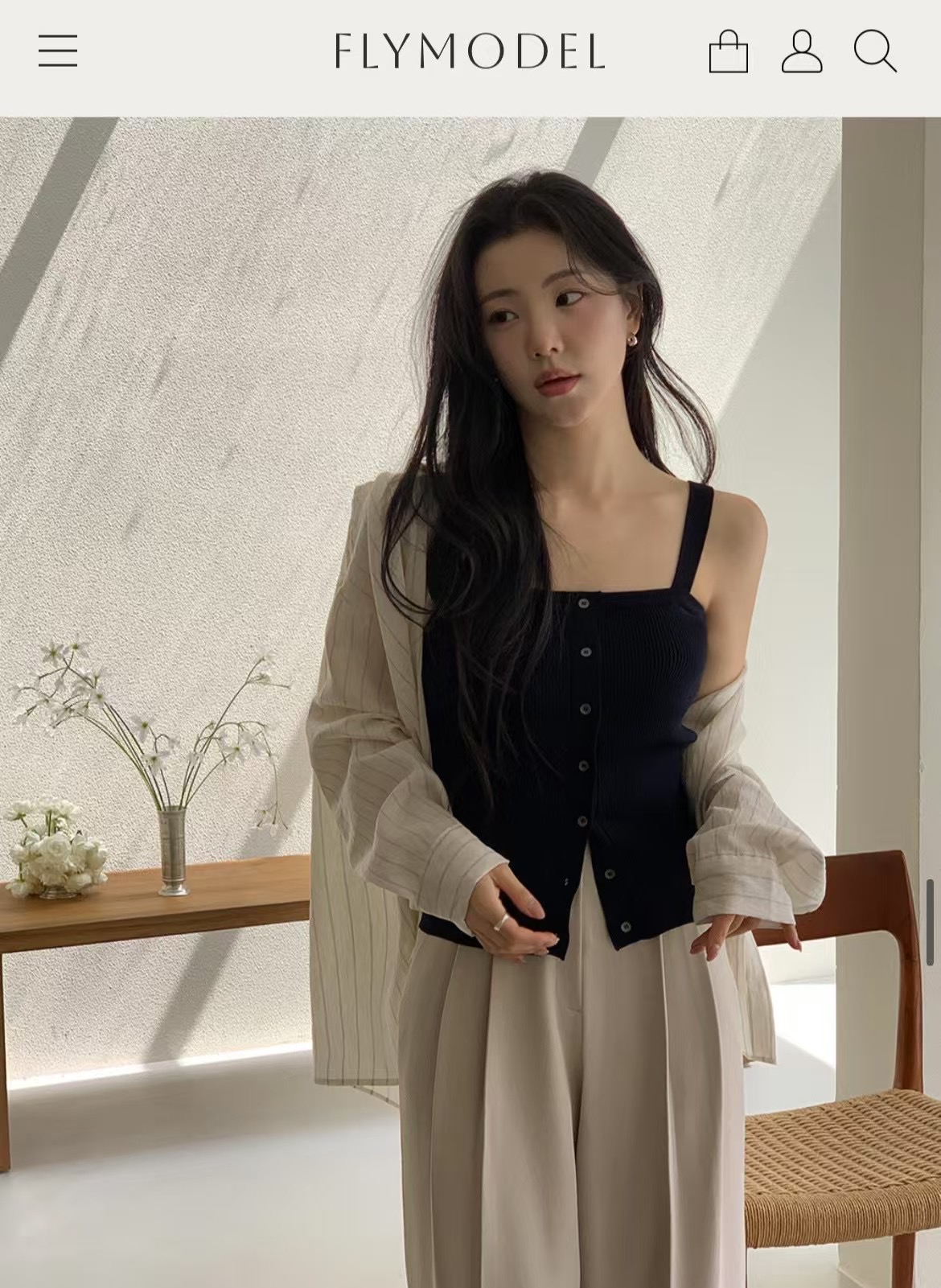 DE ONDO東大門實拍女裝新品25春夏職業時尚真品吊帶背心紐扣DE ONDO吊帶/背心