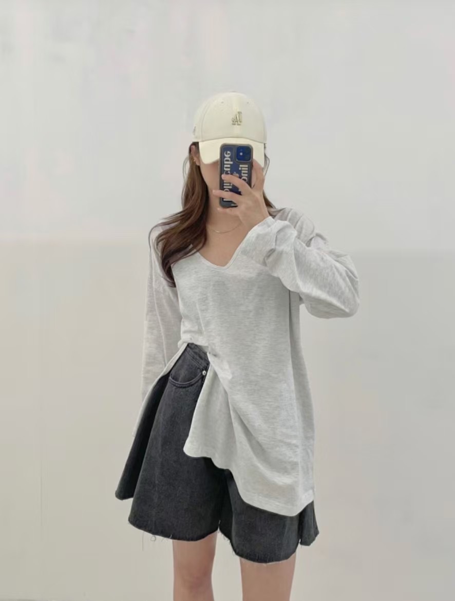 T-HOUSE-티하우스-T東大門代購女士新品25春夏推薦長袖T恤T-HOUSE-티하우스-T長袖T恤
