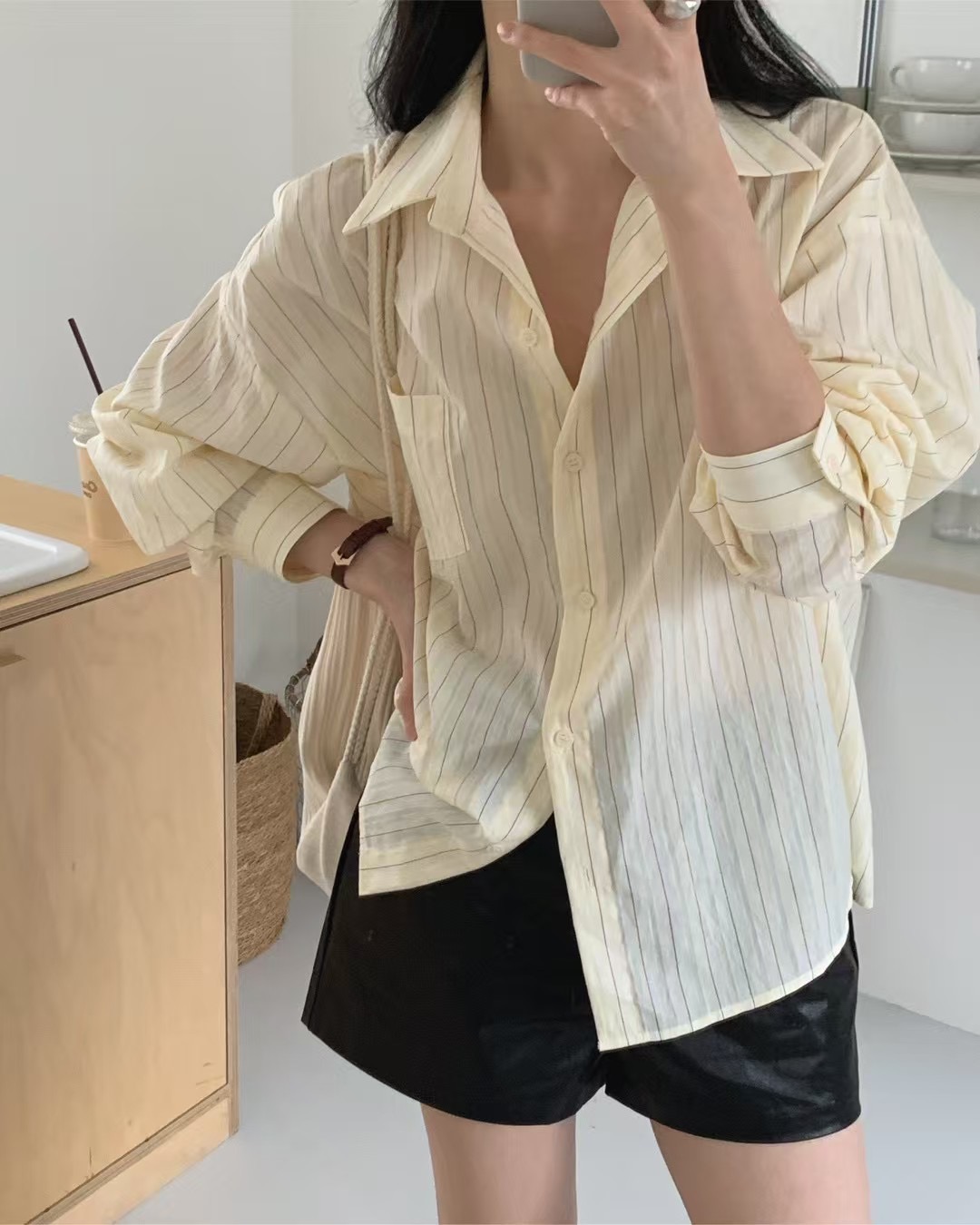 JUNO東大門代購女裝新款職業推薦時尚休閑25春夏襯衫蕾絲衫JUNO襯衫/蕾絲衫圖色2