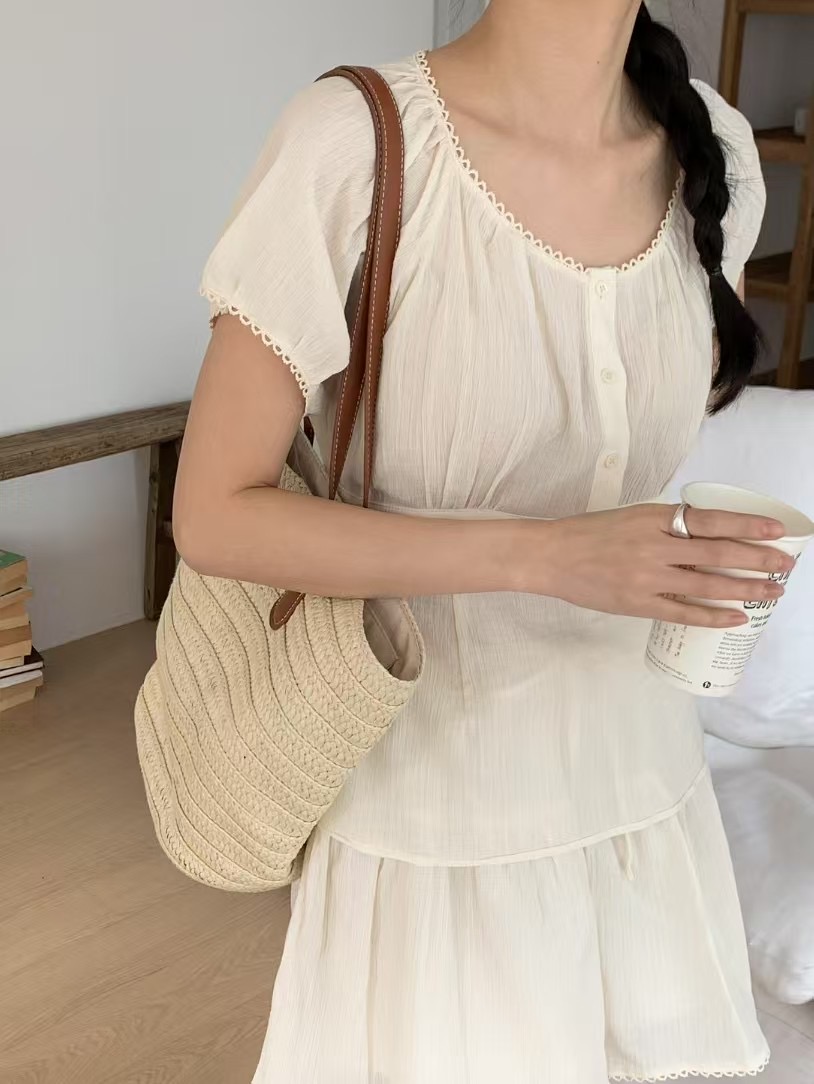 JUNO韓國直郵女裝新款推薦人氣職業25春夏熱賣休閑襯衫蕾絲衫JUNO襯衫/蕾絲衫
