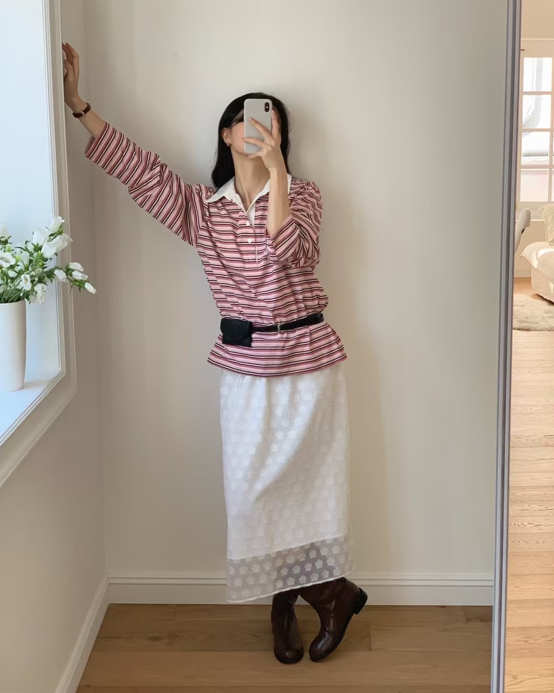JUNO韓國代購女裝新品25春夏時尚休閑職業人氣真品熱賣長袖T恤JUNO長袖T恤